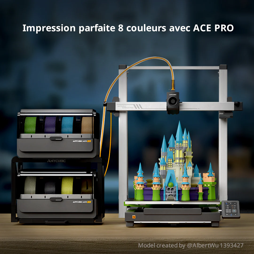 Anycubic Kobra 3 Max Combo Imprimante 3D – Impression Multicolore, Vitesse Élevée 600 mm/s, Grand Volume d'Impression 420×420×500 mm - Image 7