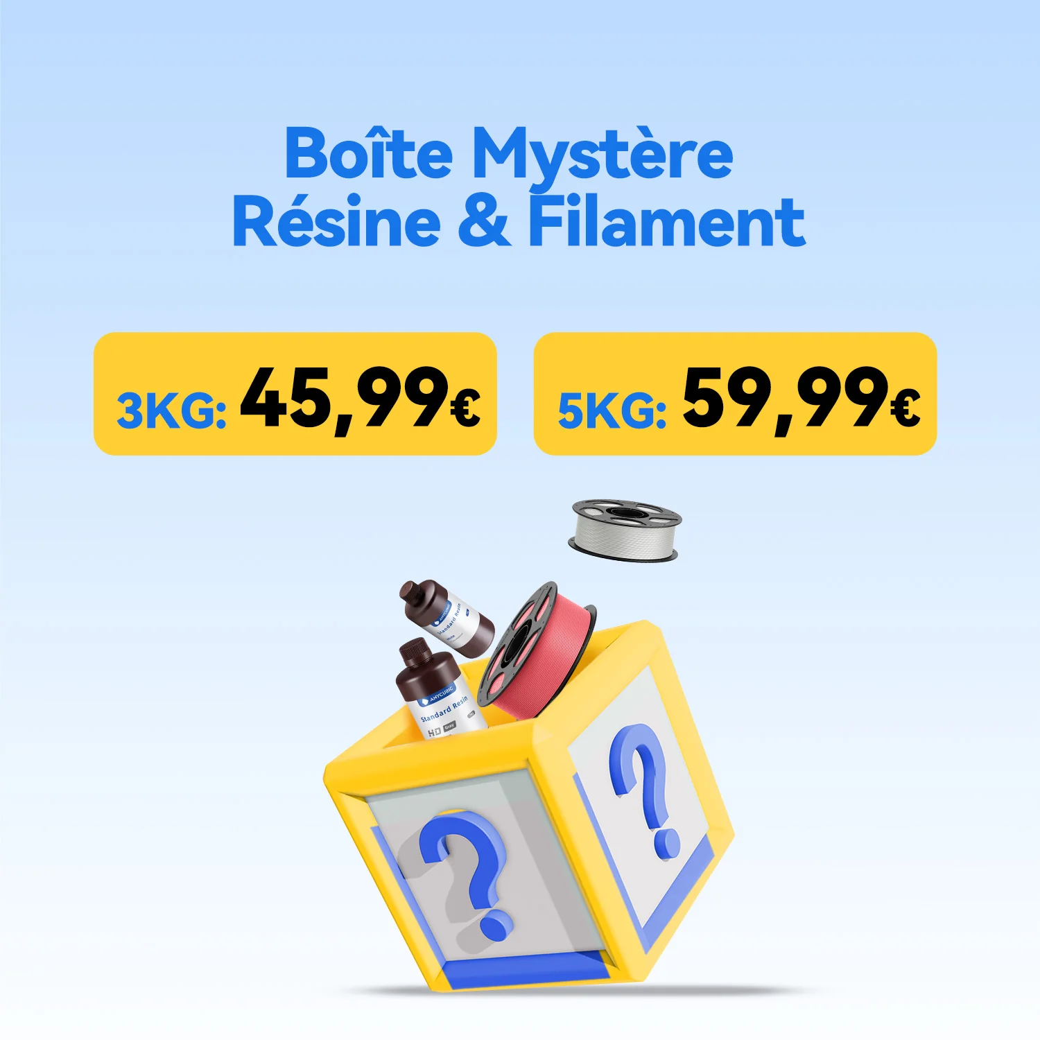 Anycubic Boîte Mystère de Résine et de Filaments